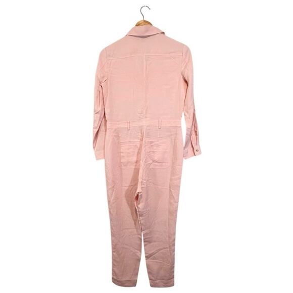 Banana Republic Pink Flightsuit Jumpsuit Coveralls Size 2 No Belt Preppy Pastel - Picture 4 of 8